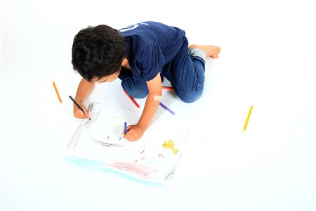 Child Boy Drawing photo
