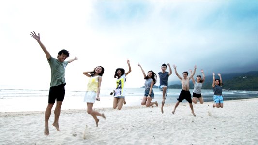 Group Jump Beach