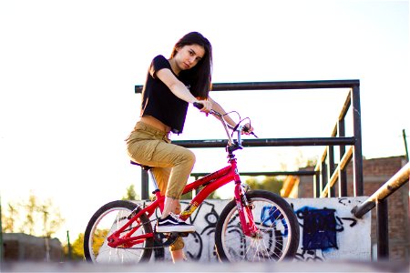 Woman Girl Portrait Bicycle