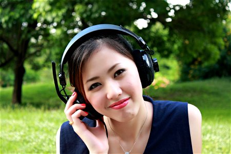 Woman Girl Listen Music photo