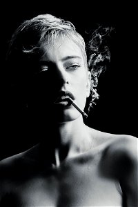 Woman Girl Portrait Cigarette photo