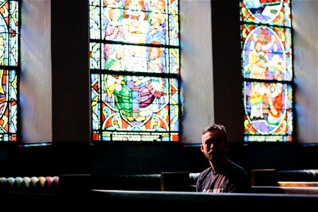 Man Church Stained Glass photo