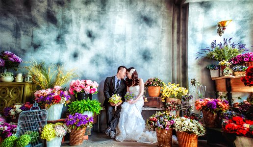 Wedding Bride Groom Kiss photo