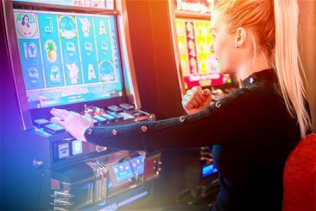 Woman Casino Slot Machine photo