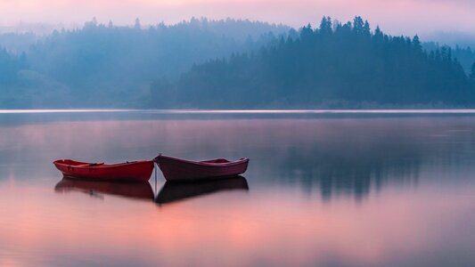 Boat lake in the morning photo
