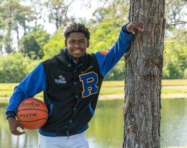Basketball outdoors portrait