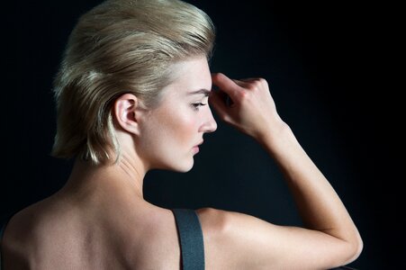 Blonde posture model photo