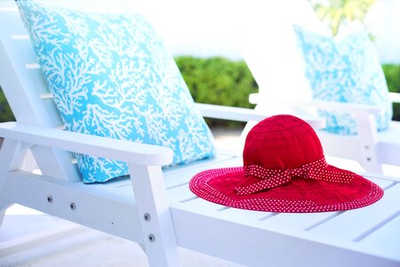 White hat beach hat photo