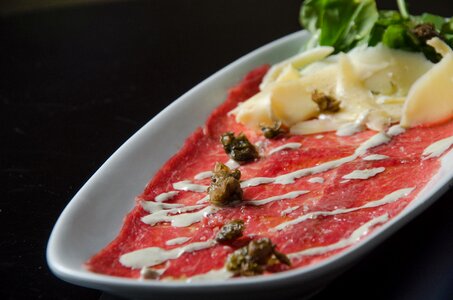 Gourmet food carpaccio dish
