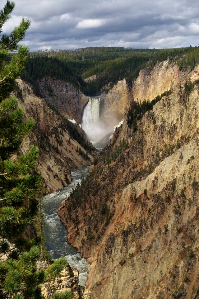Hiking vacation brown waterfall