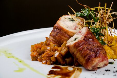 Healthy rolled bacon
