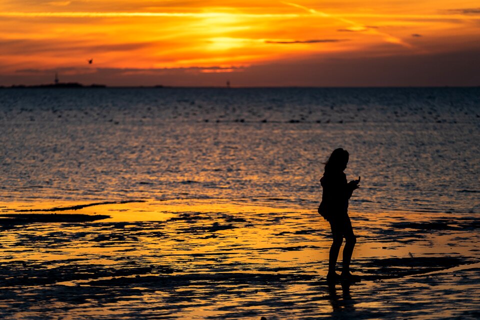 Silhouette girl young