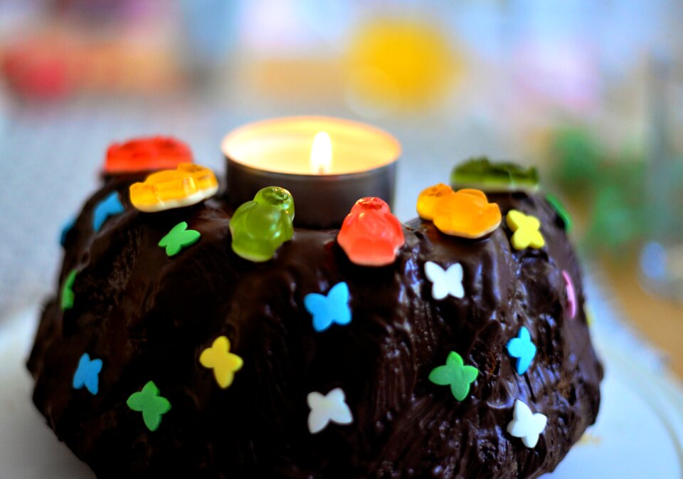 Fruit jelly children's birthday chocolate glaze