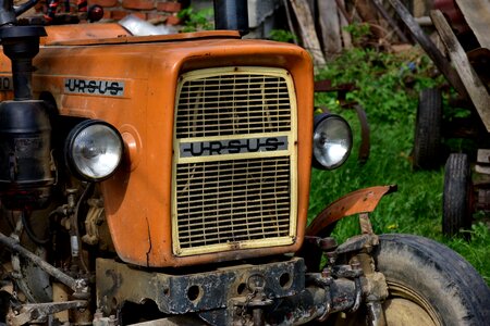 Antique car tractor photo