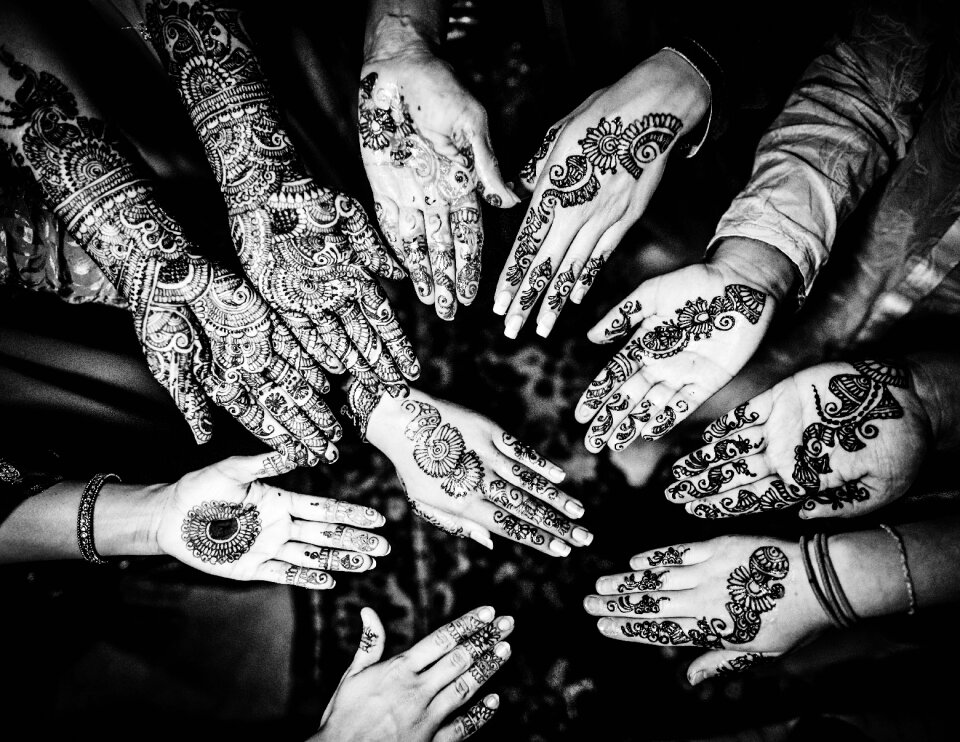 Hands indian monochrome