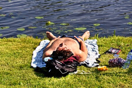 Sunbathing resting relaxing