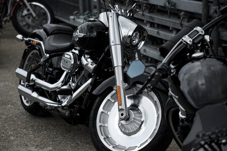 Harley davidson chrome two wheeled vehicle photo