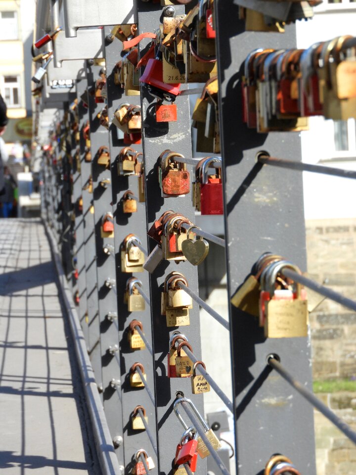 Love symbol castles railing