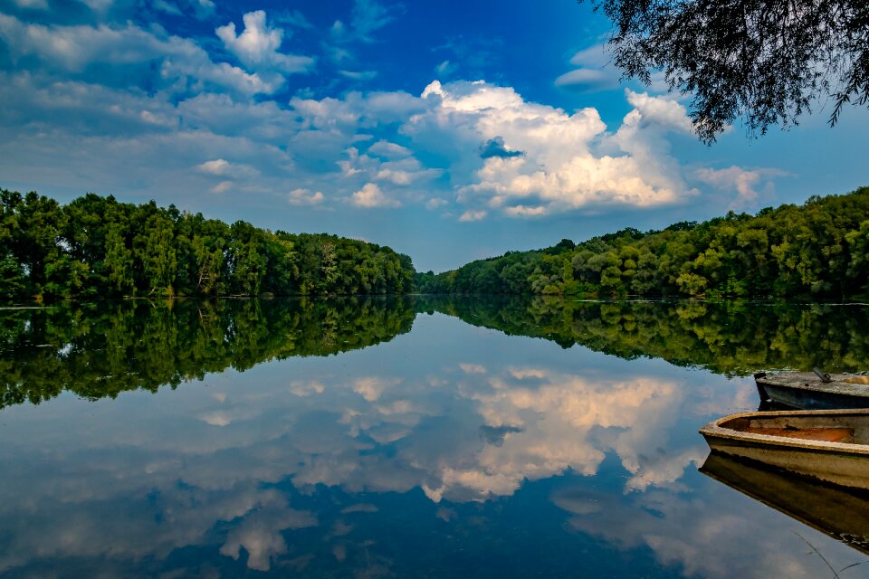 River clouds bavaria photo