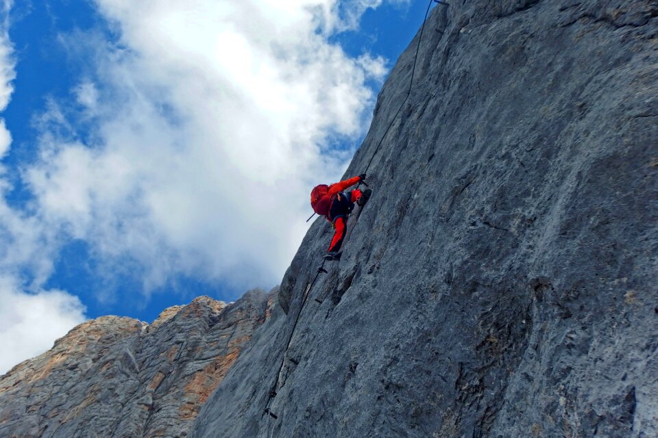 Steep climbing alpine