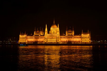 Body of water city illuminated