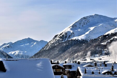 Alpine mountains wintry photo