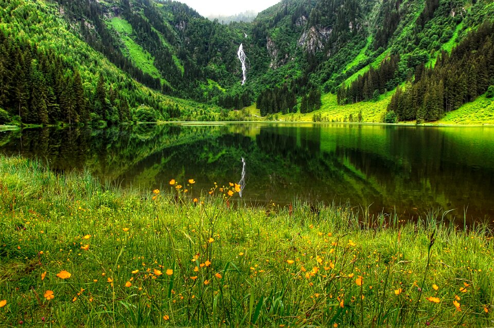 Landscape mountains bergsee photo