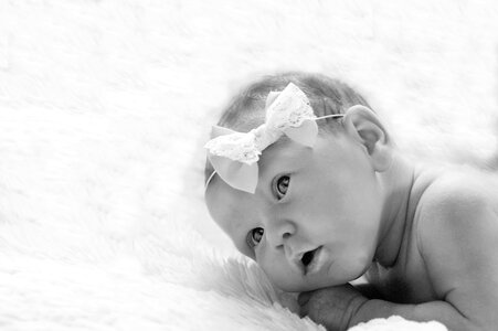 Child motherhood white-black photo