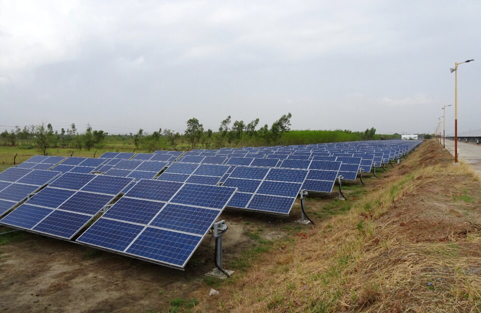 Solar energy electricity canal bank