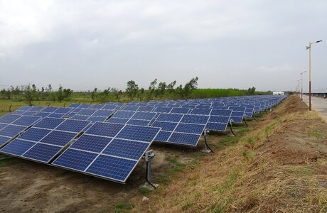 Solar energy electricity canal bank