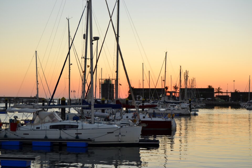 Sunset sea boat