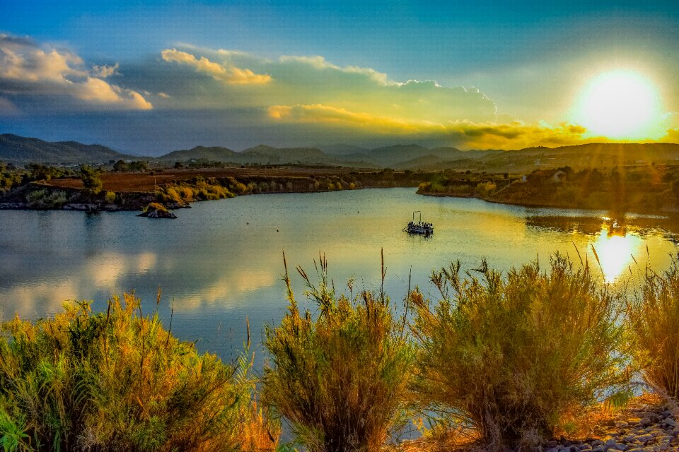 Landscape mountains sunset