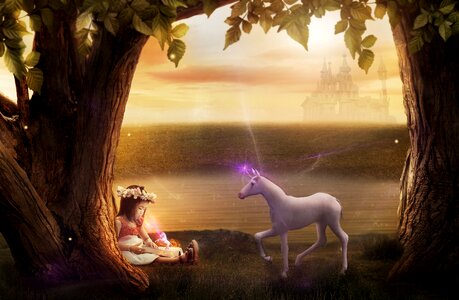 Girl unicorn magic photo