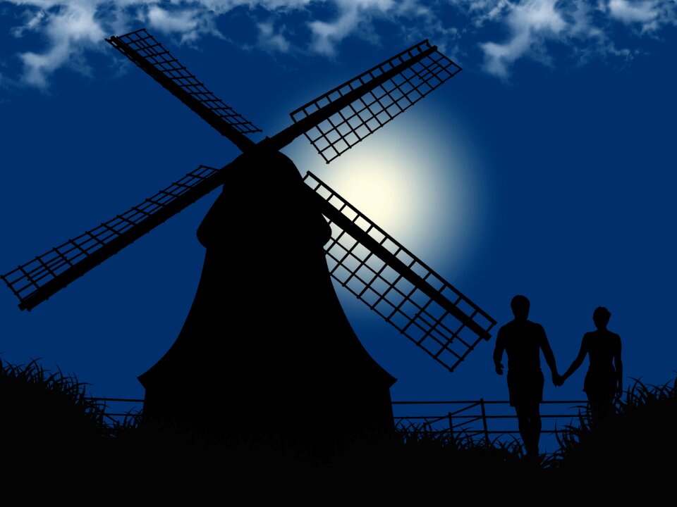 Mill silhouette fantasy