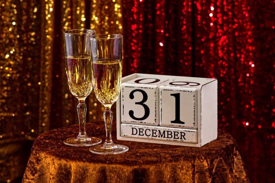 Champagne glasses abut