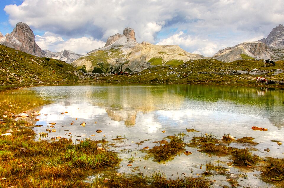 Nature rubble field lake