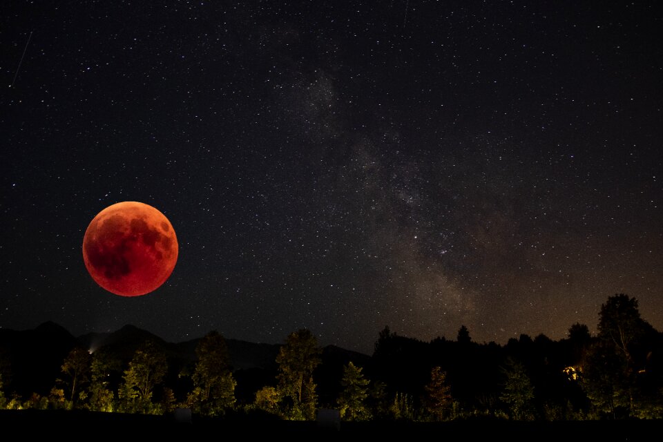 Night moonlight sky photo