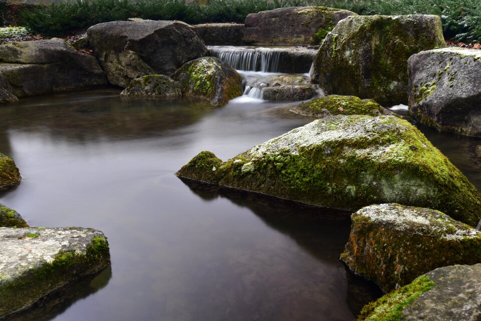 Waterfall water stones photo