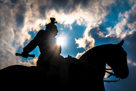 Equestrian statue horse historically photo