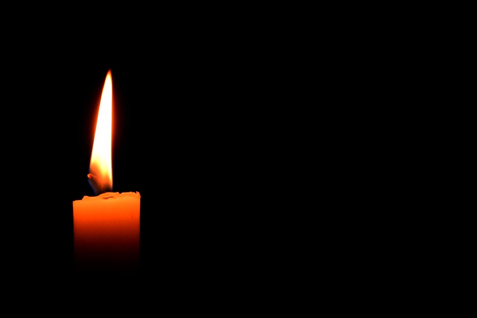 Flame black background light in the darkness