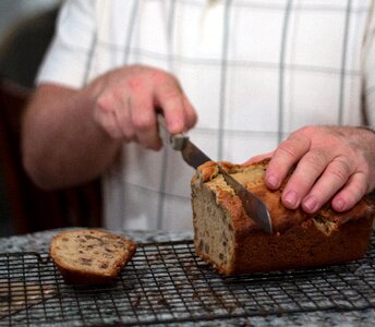 Man hands loaf photo