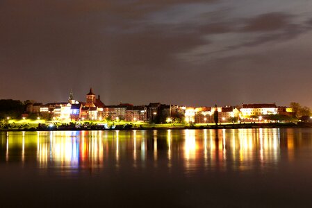 Wisla the wave is reflected city