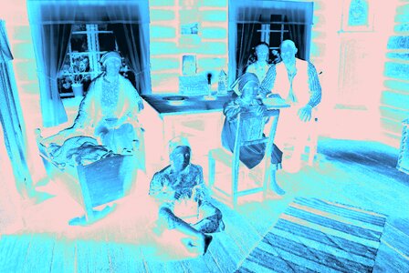 Family gathered in the living room 1800 century bruntonet