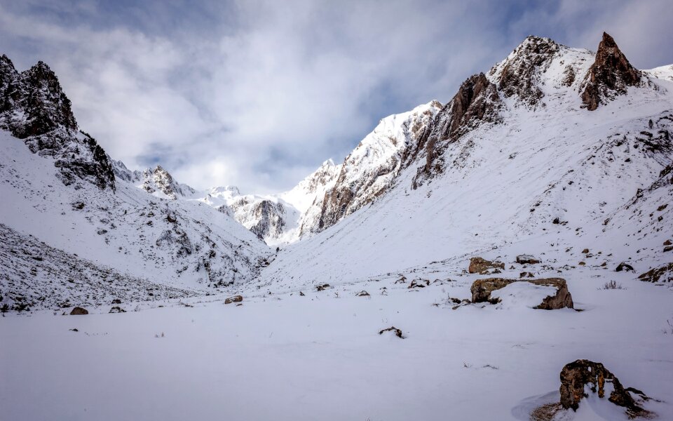 Mountain snow sky