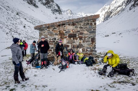 Snow group hiking photo