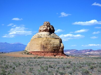 Red sandstone rock formation desert photo