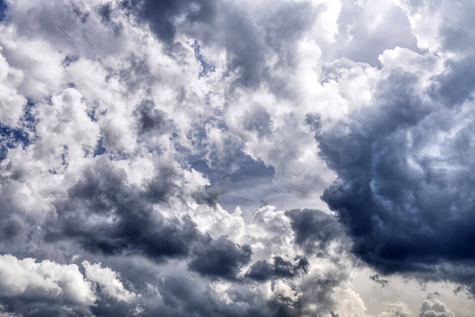 Blue clouds form covered sky