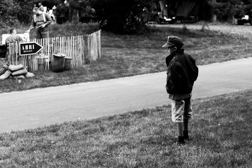 Child black and white war