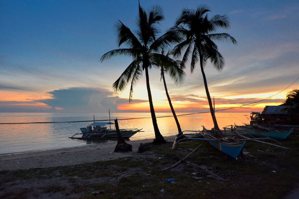 Water tropical sunset