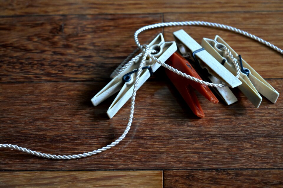 Rope clothesline brown clothes